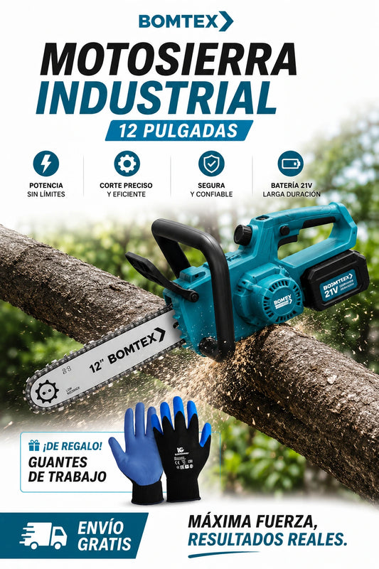 MOTOSIERRA ELECTRICA INDUSTRIAL 12" + GUANTES